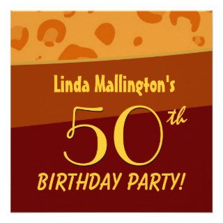 Gold Leopard Print Wild Animal Birthday Template Invitation