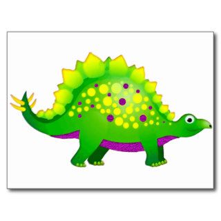 Green & Purple Spiky Dinosaur Post Card