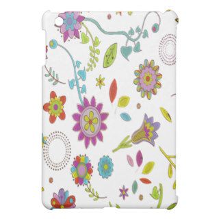 cute flowers leaves dote and circles pattern iPad mini cover