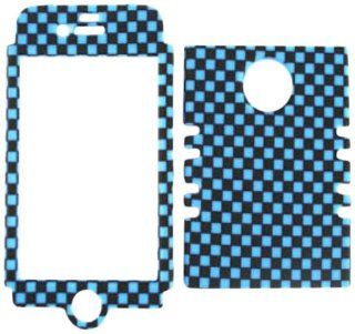 Cell Armor IPHONE4G RSNAP 3D309 Rocker Snap On Case for iPhone 4/4S   Retail Packaging   Blue and Black Checkers Cell Phones & Accessories