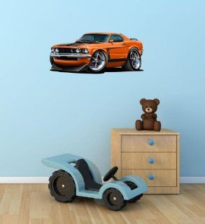 24" 1969 Ford Mustang Boss 302 car Wall Graphic Sticker Decal Mural Home Kids Game Room Man Cave Garage Art   Wall Decor Stickers