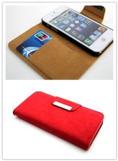 Nine States Ultra slim&Lightweight Business Style Magnectic Flap PU Leather Skin Case Cover Competiple with Iphone5.Red Cell Phones & Accessories