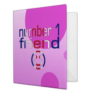 Number 1 Friend in British Flag Colors for Girls Vinyl Binders