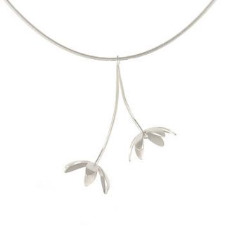 silver double fritillaria flower pendant by gabriella casemore jewellery