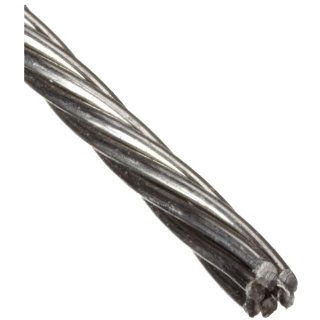 Loos Stainless Steel 302/304 Wire Rope, 1x7 Strand, 0.047" Bare OD, 100' Length, 375 lbs Breaking Strength Cable And Wire Rope
