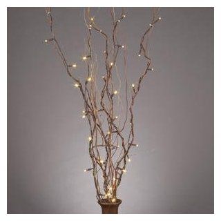 Everlasting Glow LED 39" Battery Operated Natural Willow Lighted Branch With 5 Branches And 50 Lights   Wall Porch Lights