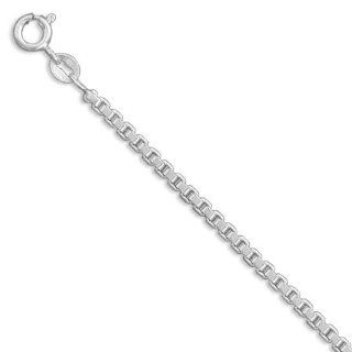 XHB08 8" 045 Extra Heavy Box Chain Bracelet (2.4 mm) This sterling silver chain has a spring ring closure. .925 Sterling Silver chain bracelet circle stone precious metal girl woman lady arm hand beuatiful gift present stars