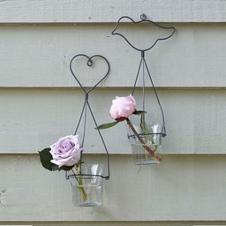bird or heart hanging tea light holder by retreat home
