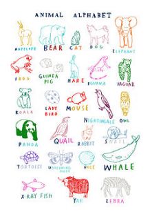 'animal alphabet' print a4 by hanna melin