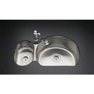KOHLER K 3099 L NA Undertone High/Low Undercounter Kitchen Sink, Stainless Steel   Double Bowl Sinks  