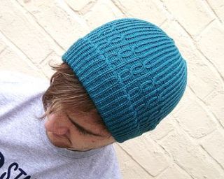 cable knit beanie hat by missbelluk