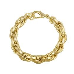 Mondevio 18k Gold over Stainless Steel Cable Chain Bracelet Mondevio Men's Bracelets