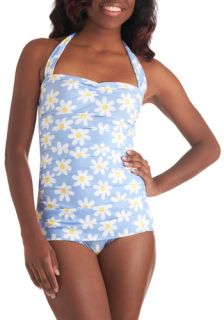 Bathing Beauty One Piece in Daisy  Mod Retro Vintage Bathing Suits