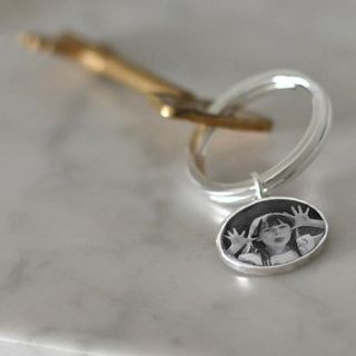personalised silver photo key ring by between you & i