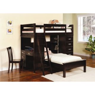 Wildon Home ® Depoe Bay Twin over Twin L Shaped Bunk Bed with Desk