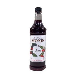 Monin Flavored Syrup, Cherry, 33.8 Ounce Plastic Bottle (1 liter)  Dessert Toppings  Grocery & Gourmet Food