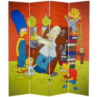 Oriental Furniture Tall Double Sided Team Simpsons Canvas Room Divider