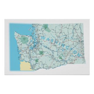 Washington Interstate Map Print