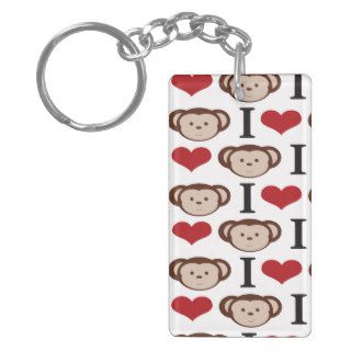 I Heart Monkeys I Love Monkey Valentines Gift Key Chains