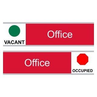 Office White on Red Engraved Sign EGRE 485 SLIDE WHTonRed Wayfinding  Business And Store Signs 