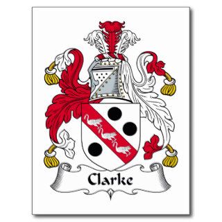 Clarke Family Crest Postcards