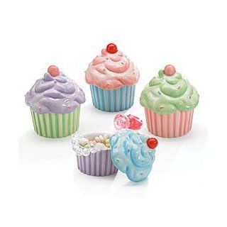 4 Mini Cupcake Cups Candy Dishes w/ Lids Kids Party Kitchen & Dining