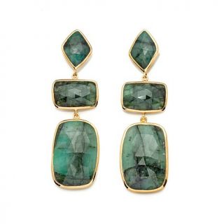 Rarities Fine Jewelry with Carol Brodie 67ct Emerald Vermeil Triple Drop Earri
