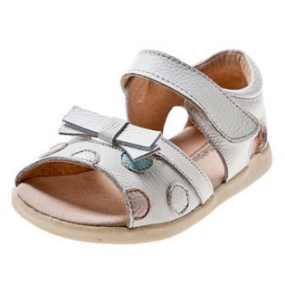 girl's infant real leather white sandal by my little boots