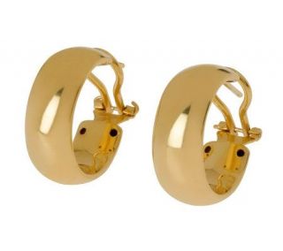 Veronese 18K Clad Polished Round Wedding Band Hoop Earrings —