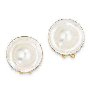14k Cultured Blister Pearl Earrings Jewelry