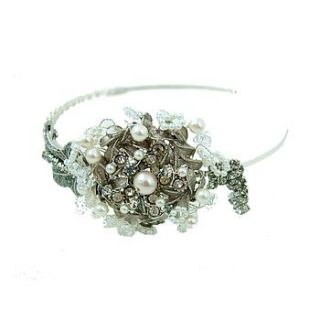 vintage marcasite leaf headband by tallulahs trinkets