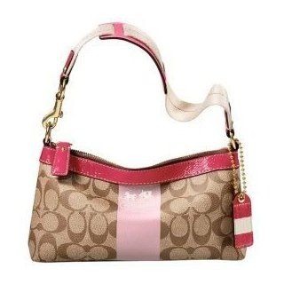 Authentic Coach Signature Brown and Light Pink Heritage Stripe Handbag No K0769 11562 