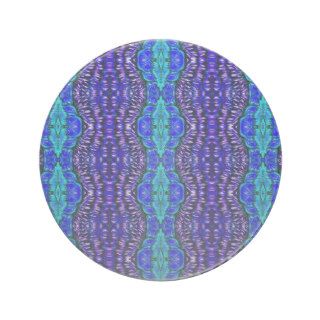 royal blue aqua hippie tiedye rug pattern beverage coaster