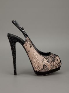 Giuseppe Zanotti Design Lace Peep Toe Shoe