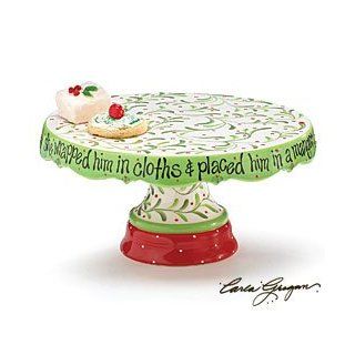 Blessed Birth Cake Plate Religious Christmas Jesus Kitchen & Dining