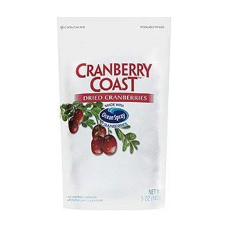 Cranberry Coast Dried Cranberries Made With Ocean Spray Cranberries 5 OZ Bags   Pack Of 6  Dried Fruits  Grocery & Gourmet Food