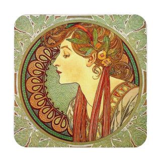Alphonse Mucha Art Nouveau Coaster