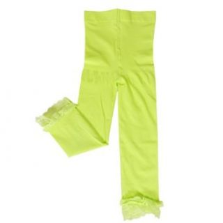 Wrapables Toddler Stretch Leggings with Lace Trim   Lime Green Leggings Pants Clothing