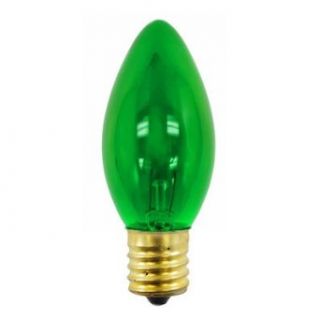 7C9 130V TG   120 volt, 7 watt, C9 Bulb, E17 Base, Transparent Green   Incandescent Bulbs  