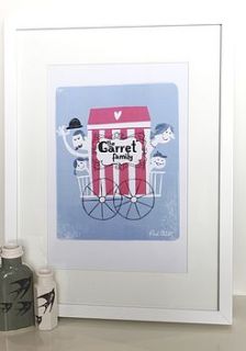personalised seaside beach family portait by posh totty designs interiors