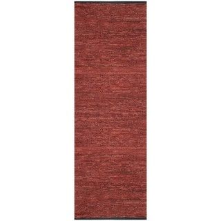 Hand woven Matador Copper Leather Rug (2'6 x 12') St Croix Trading Runner Rugs