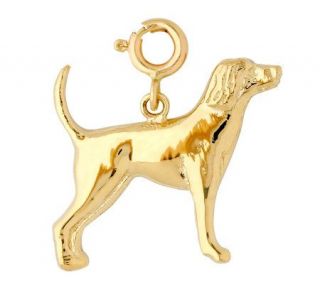 14K Yellow Gold Labrador Dog Charm —
