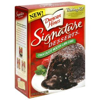 Duncan Hines Signature Desserts Baking Kit, Chocolate Molten Lava Cake, 23.3 Ounce Boxes (Pack of 8)  Cake Mixes  Grocery & Gourmet Food