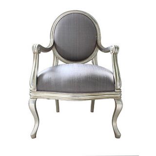 french silver armchair lilac cover by out there interiors