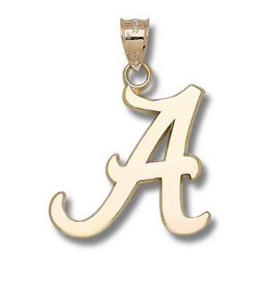 Alabama Crimson Tide 1 1/2" Script "A" Pendant   14KT Gold Jewelry  Sports Fan Pendants  Sports & Outdoors