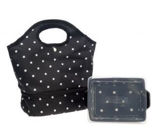 Temp tations Polka Dot Insulated Lunch Tote with 1qt. Storage Baker —