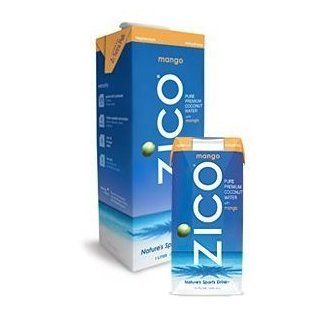 Zico Natural Coconut Water, Mango, 1 Liter, 12 Pack  Grocery & Gourmet Food