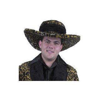 Men's Mac Daddy Cheetah Fur Pimp Hat Size Adult Standard Size Clothing