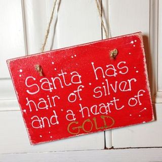 santa's hair of silver sign by the little lancashire smallholding