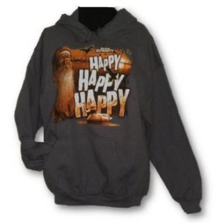 Duck Dynasty Si Lethal Weapon OR Phil Happy Hoodie Hooded Sweatshirt Adult M 2XL (X Large, Grey Happy Happy Happy) at  Mens Clothing store